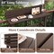 Costway 48" Outdoor Bar Table with Storage Shelf & Adjustable Foot Pads for Hot Tub Brown/Gray